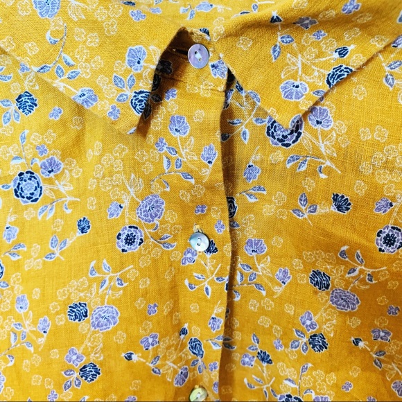 Rachel Zoe // Linen Button Down // Yellow - Picture 4 of 5